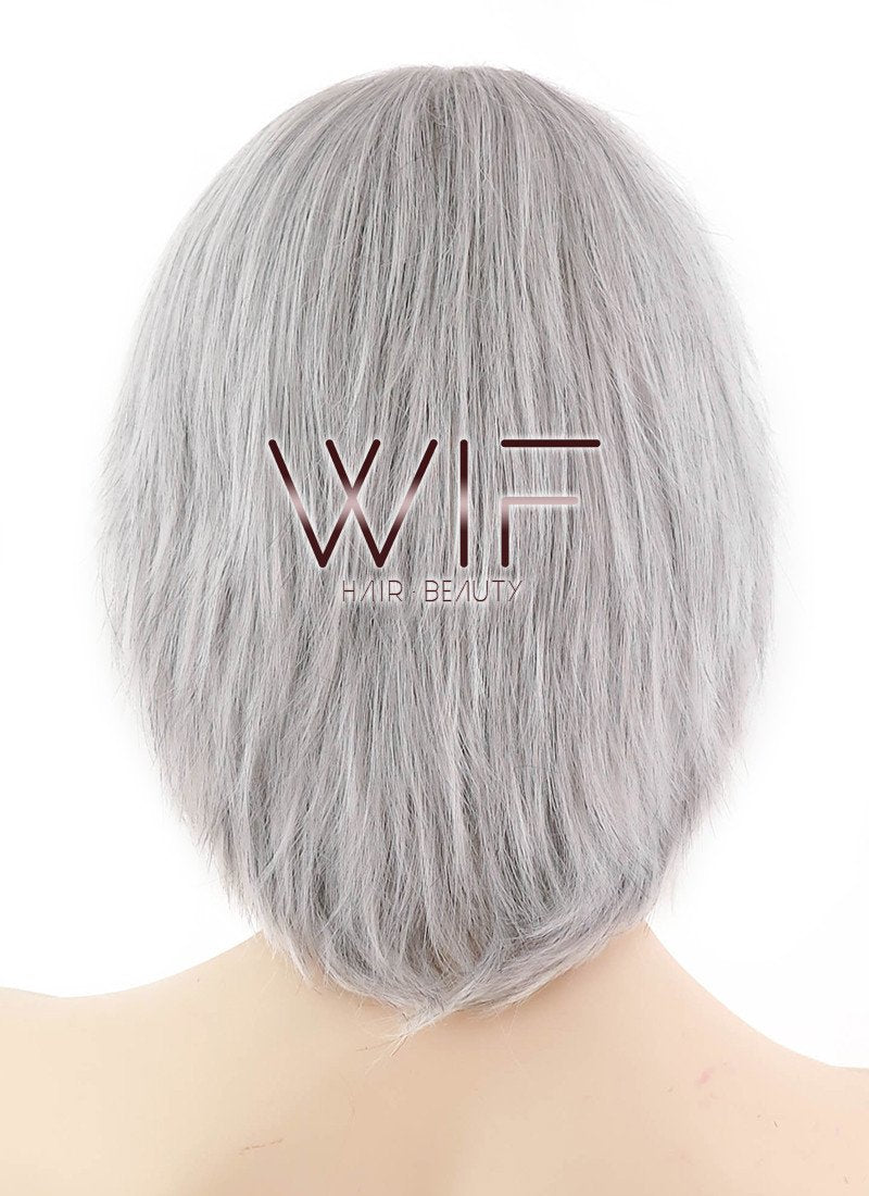 12" Straight Light Grey Synthetic Wig LQ23