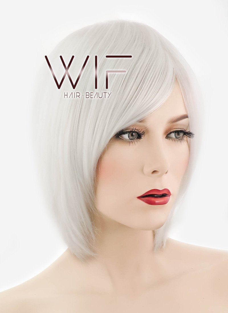 12" Short Layered White Fashion Synthetic Hair Wig LQ36