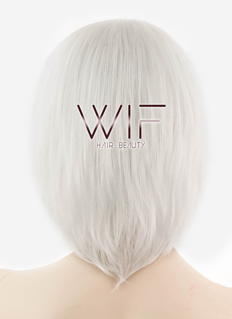 12" Short Layered White Fashion Synthetic Hair Wig LQ36