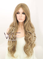 30" Long Curly Mixed Blonde Fashion Synthetic Hair Wig MB136