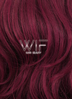 30" Wavy Dark Red Synthetic Wig MB80