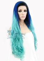 24" Wavy Light Ash Blonde Lace Front Synthetic Wig LF101