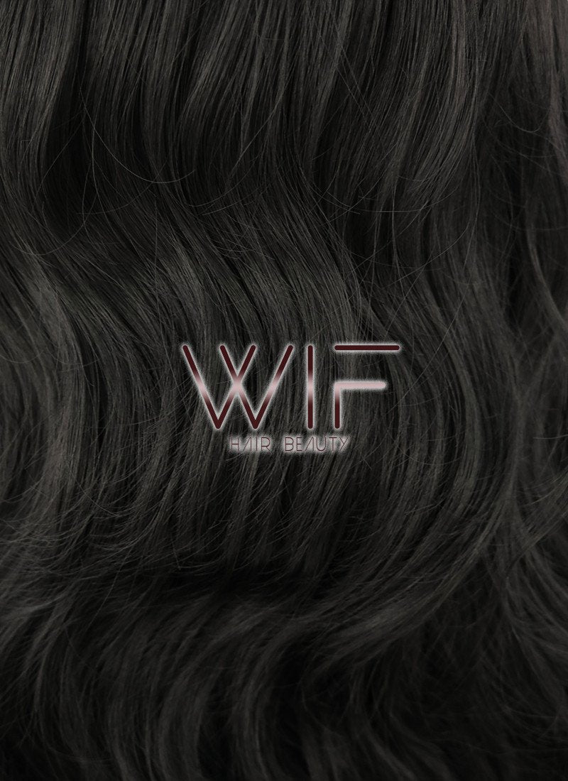 24" Heat Resistant Long Wavy Jet Black Fashion Hair Wig MS01