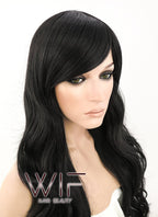 24" Heat Resistant Long Wavy Jet Black Fashion Hair Wig MS01