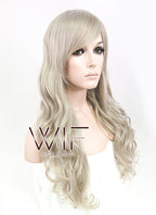 24" Wavy Ash Blonde Synthetic Wig MS149