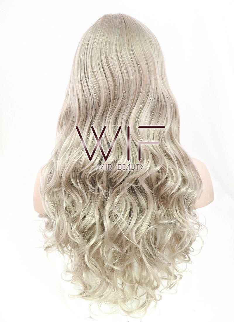 24" Wavy Ash Blonde Synthetic Wig MS149