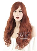 24" Wavy Brownish Orange Synthetic Wig MS99