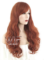 24" Wavy Brownish Orange Synthetic Wig MS99