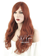 24" Wavy Brownish Orange Synthetic Wig MS99