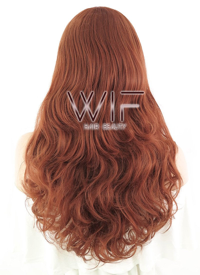 24" Wavy Brownish Orange Synthetic Wig MS99