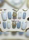 Matte Marbling False Nails NC001