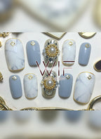 Matte Marbling False Nails NC001