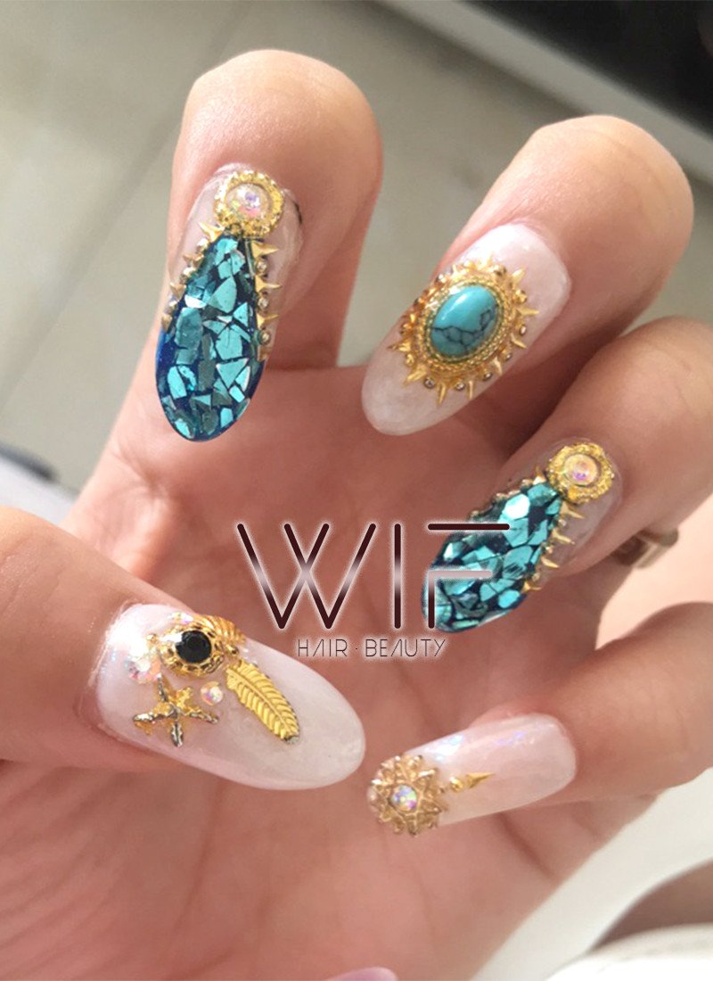 Shell Diamond False Nails NC022