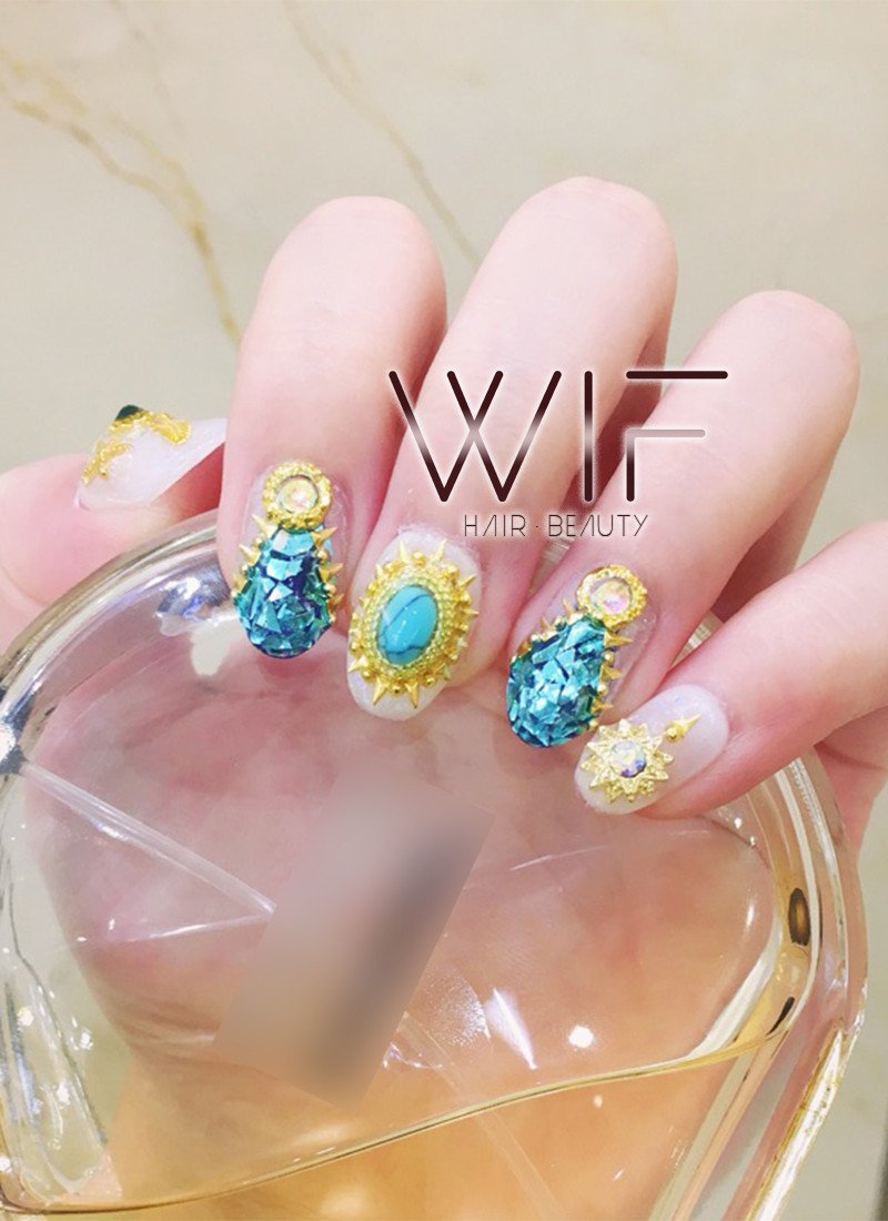 Shell Diamond False Nails NC022