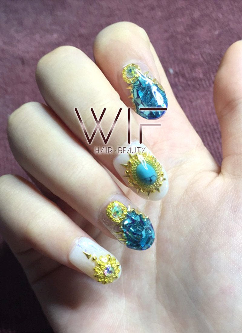 Shell Diamond False Nails NC022