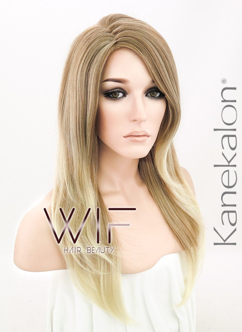 21" Straight Mixed Blonde Zig Zag Parting Synthetic Wig NW002