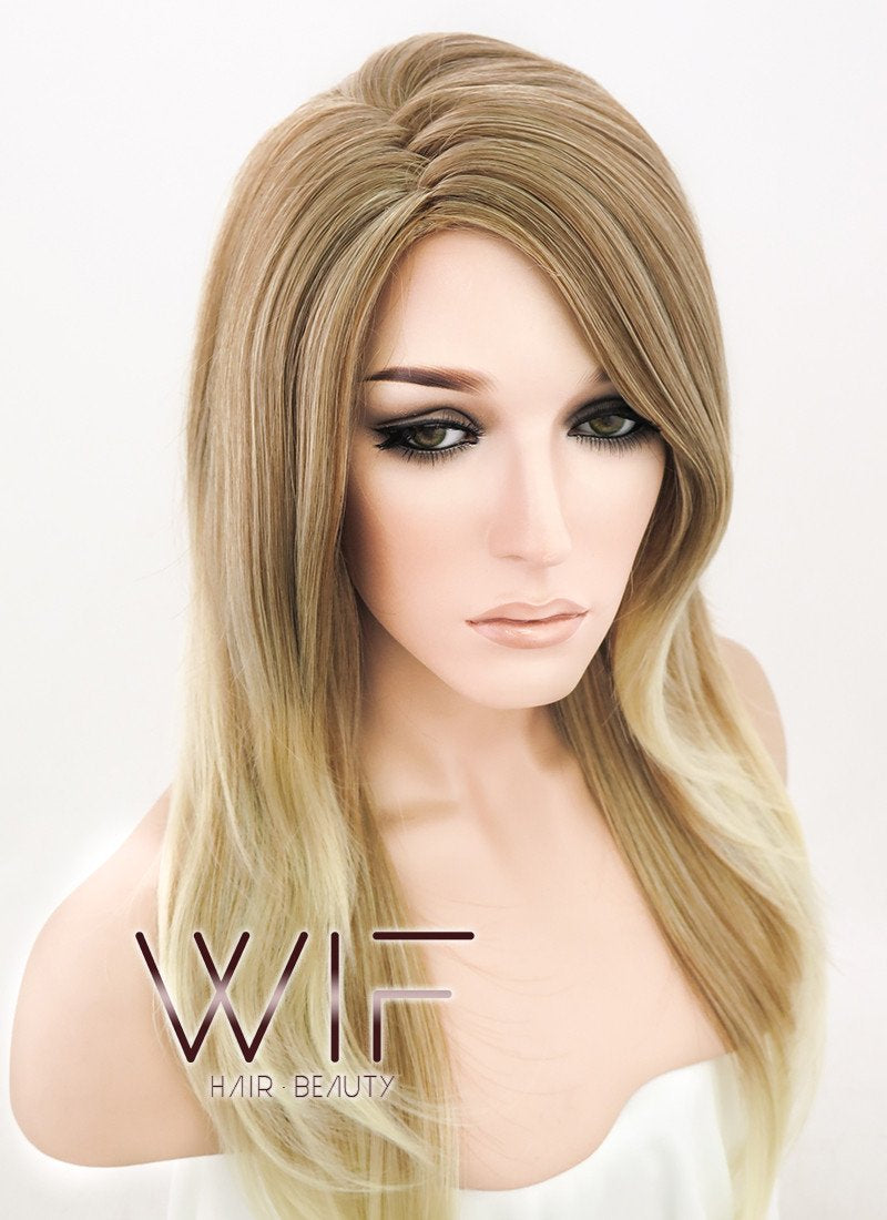 21" Straight Mixed Blonde Zig Zag Parting Synthetic Wig NW002