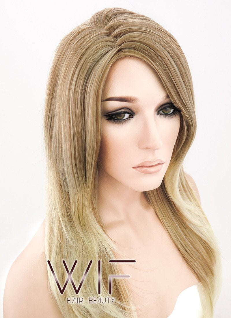 21" Straight Mixed Blonde Zig Zag Parting Synthetic Wig NW002