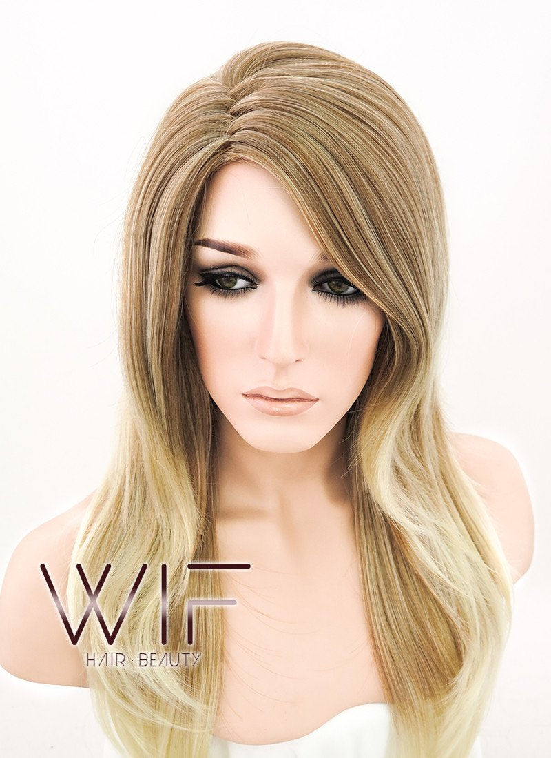 21" Straight Mixed Blonde Zig Zag Parting Synthetic Wig NW002