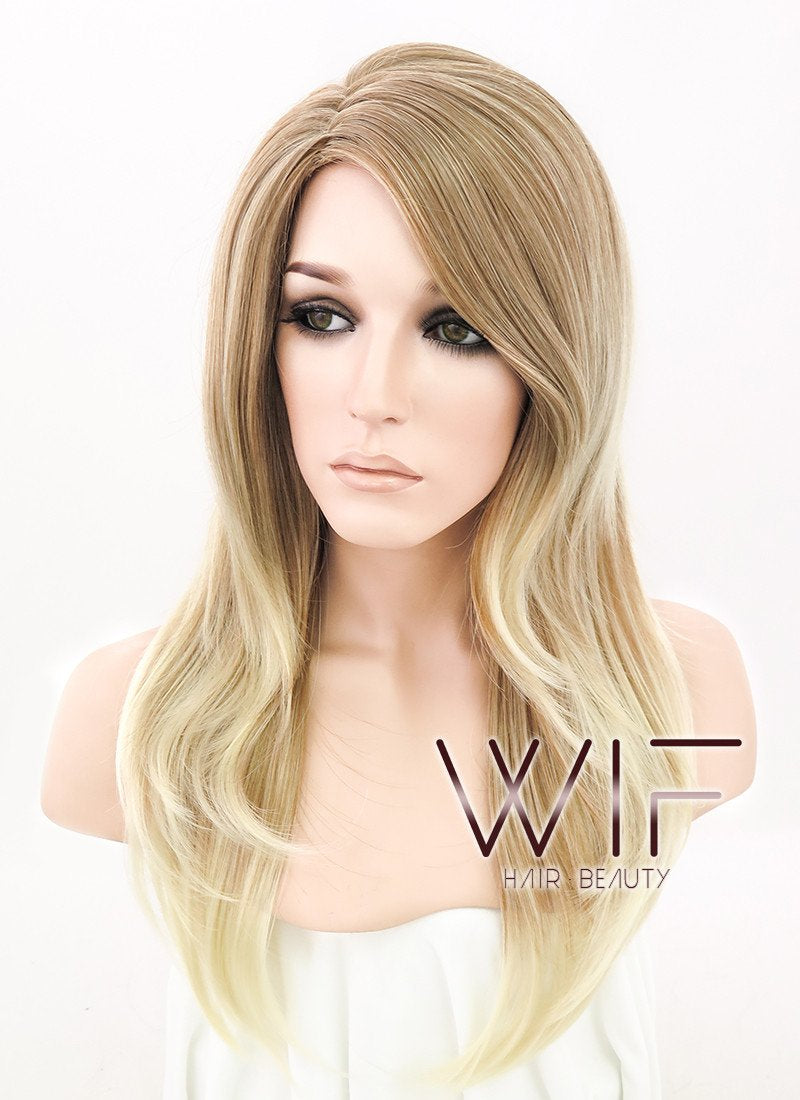 21" Straight Mixed Blonde Zig Zag Parting Synthetic Wig NW002