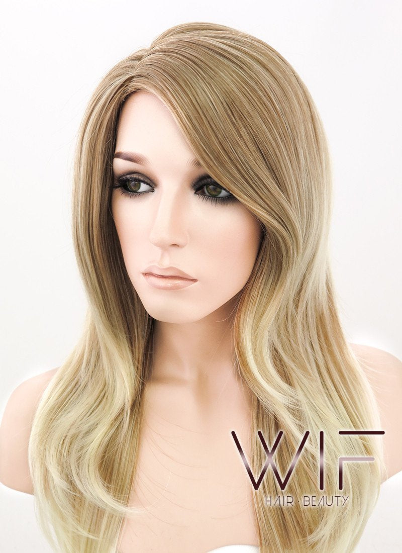 21" Straight Mixed Blonde Zig Zag Parting Synthetic Wig NW002