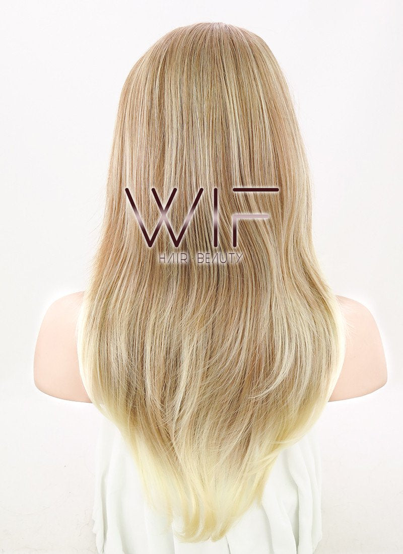 21" Straight Mixed Blonde Zig Zag Parting Synthetic Wig NW002
