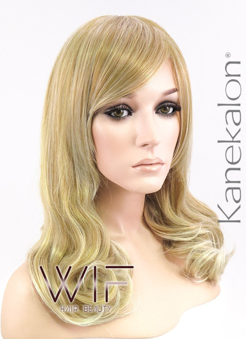 18" Wavy Mixed Blonde Synthetic Wig NW011