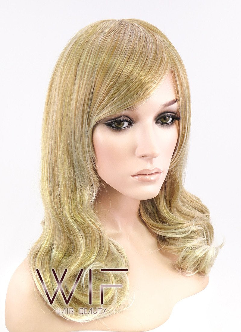 18" Wavy Mixed Blonde Synthetic Wig NW011