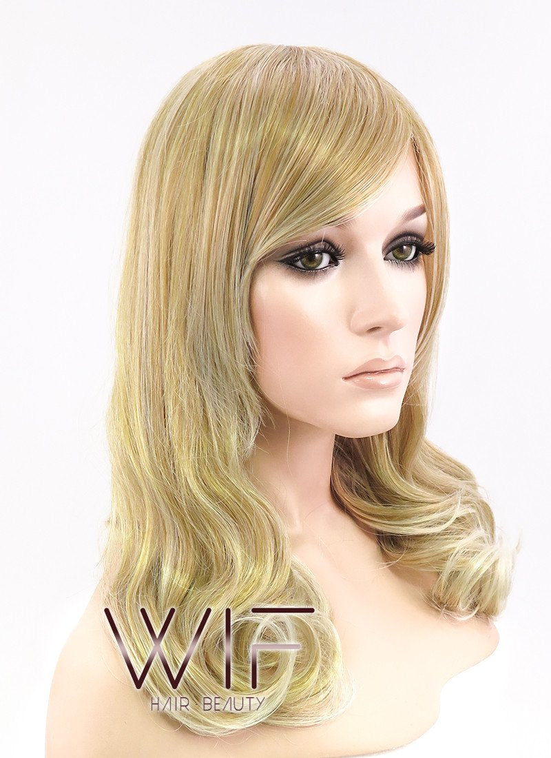 18" Wavy Mixed Blonde Synthetic Wig NW011