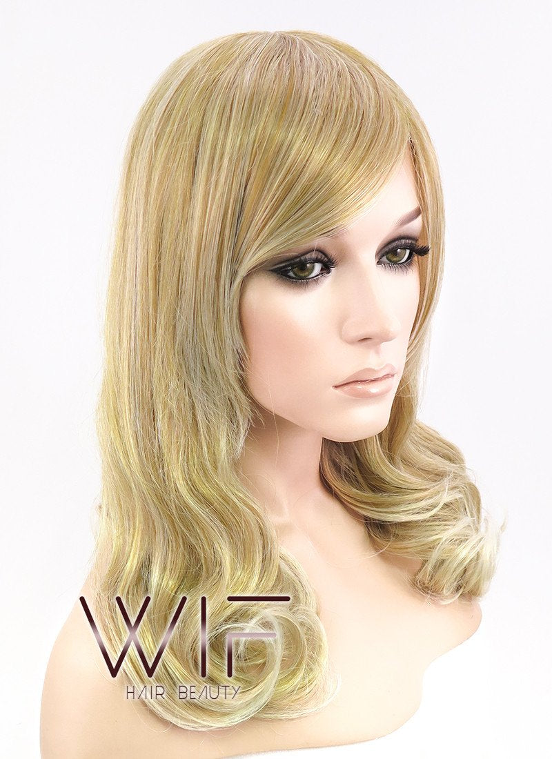 18" Wavy Mixed Blonde Synthetic Wig NW011