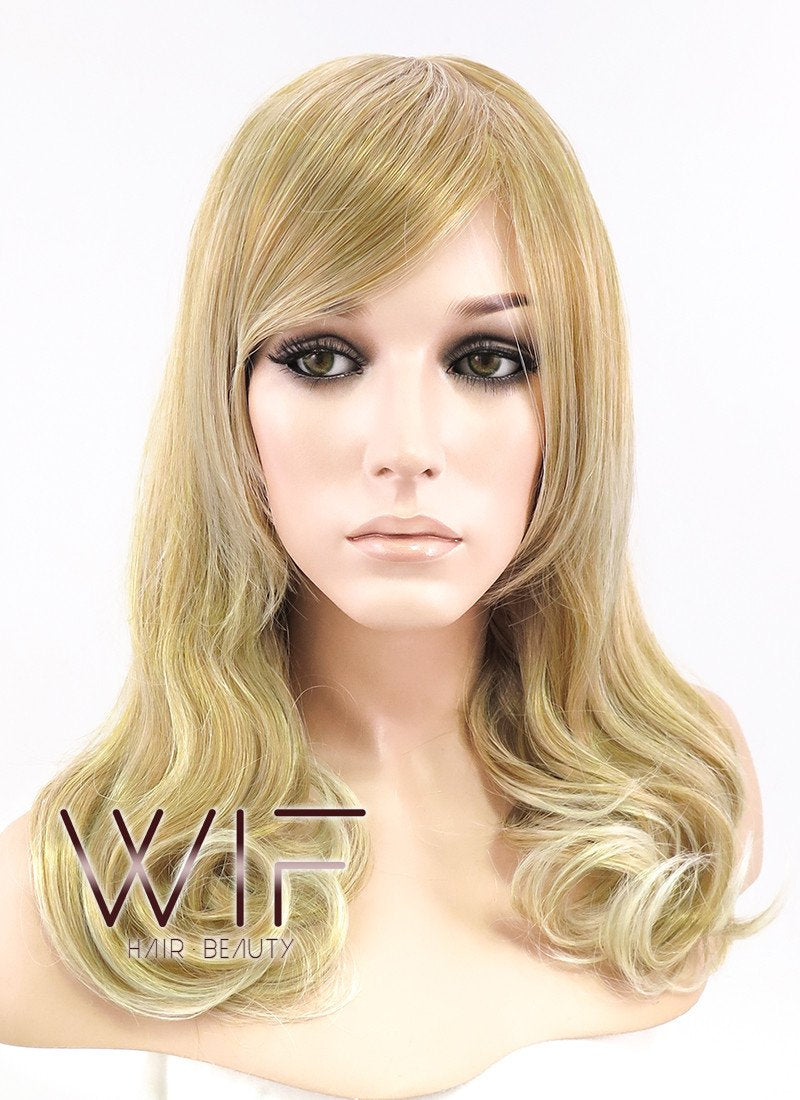 18" Wavy Mixed Blonde Synthetic Wig NW011