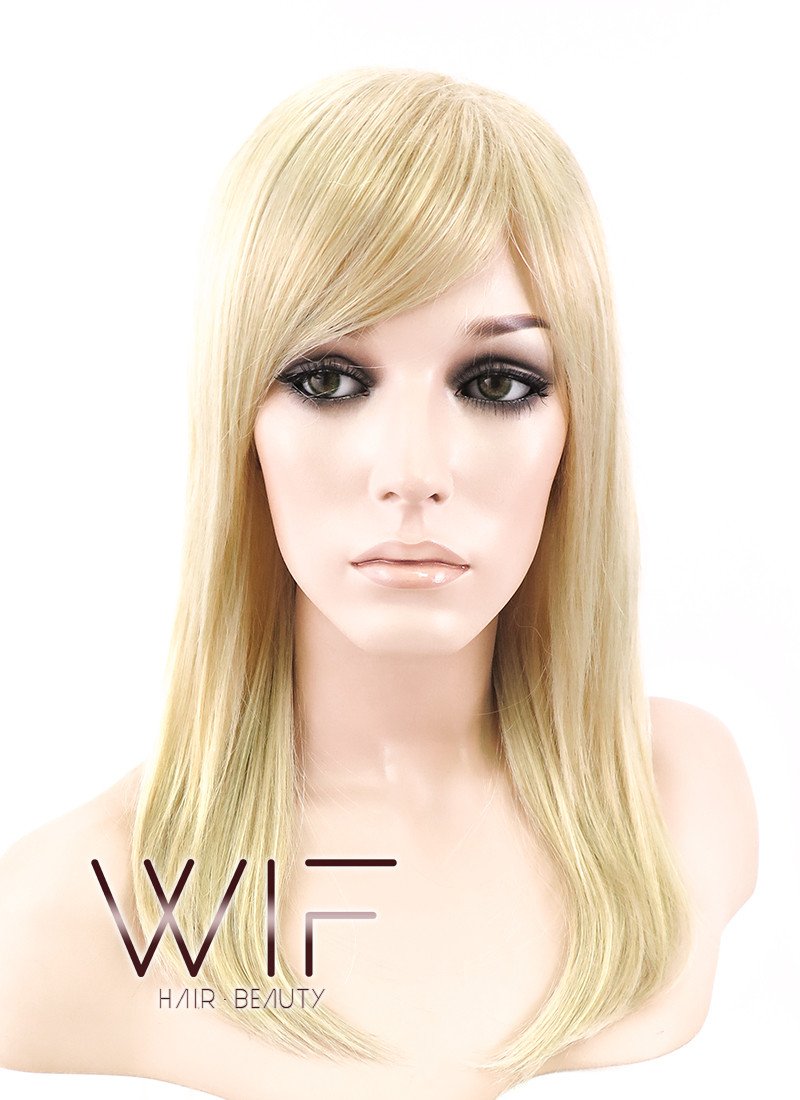 18" Straight Mixed Light Golden Blonde Synthetic Wig NW013