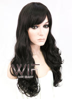 24" Wavy Dark Brown Synthetic Wig NW035