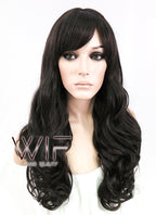 24" Wavy Dark Brown Synthetic Wig NW035