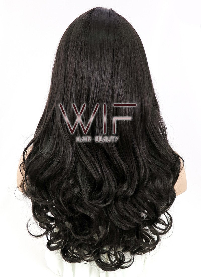 24" Wavy Dark Brown Synthetic Wig NW035