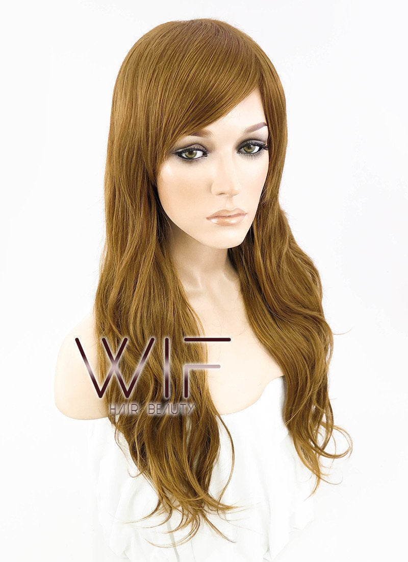 25" Wavy Chestnut Brown Synthetic Wig NW037