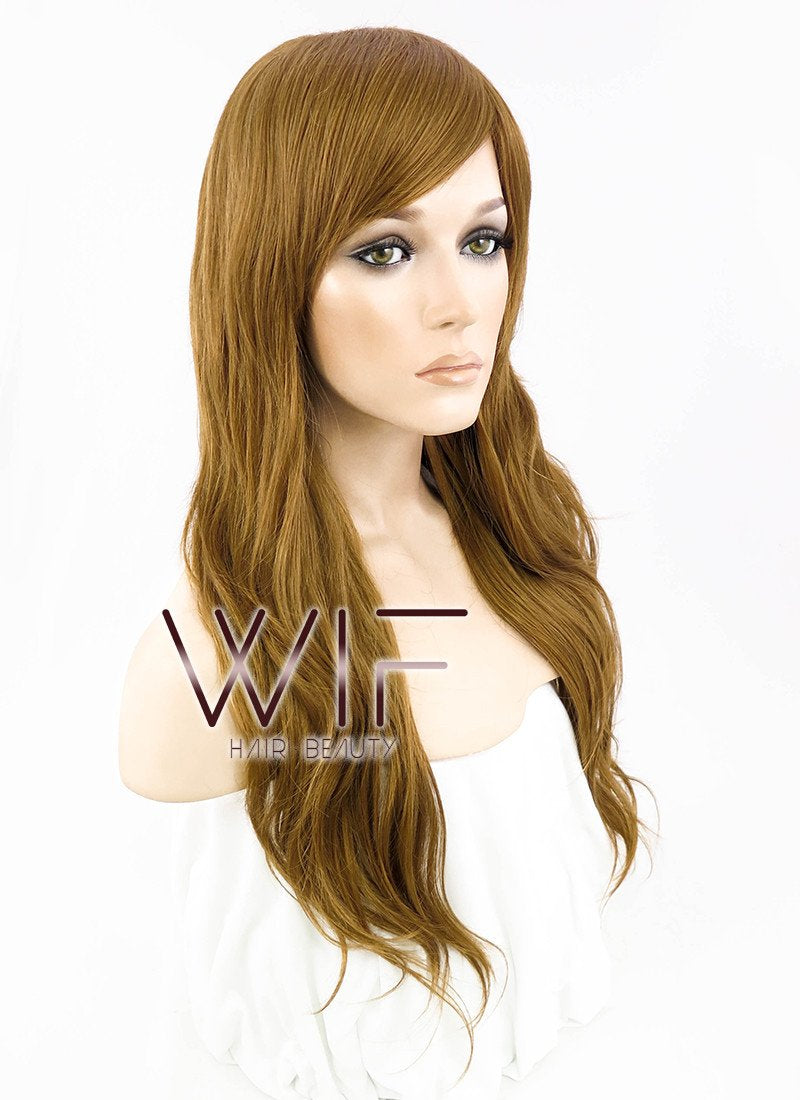 25" Wavy Chestnut Brown Synthetic Wig NW037