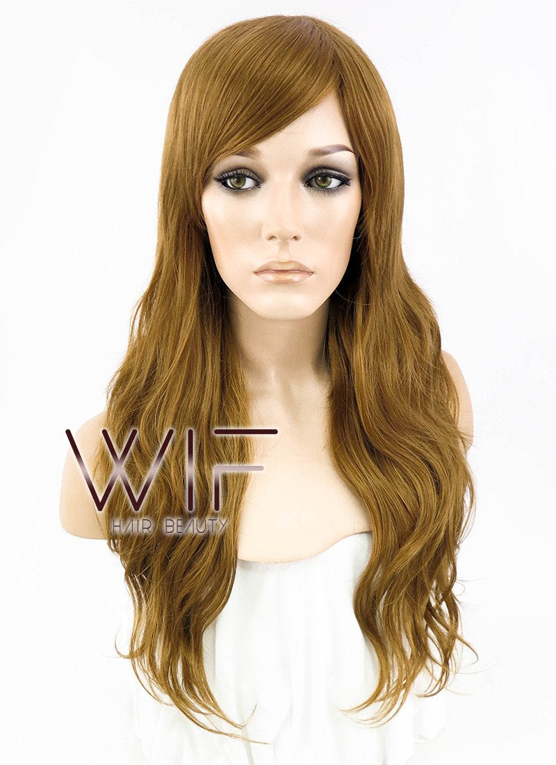 25" Wavy Chestnut Brown Synthetic Wig NW037
