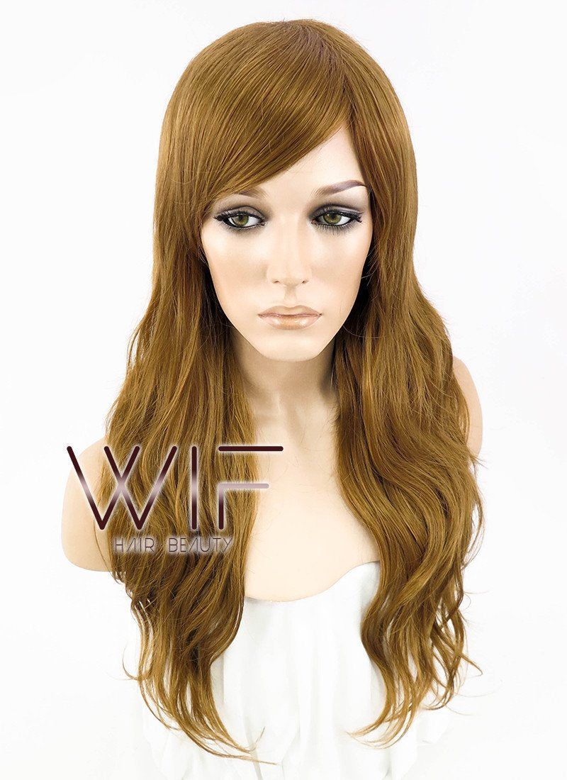 25" Wavy Chestnut Brown Synthetic Wig NW037
