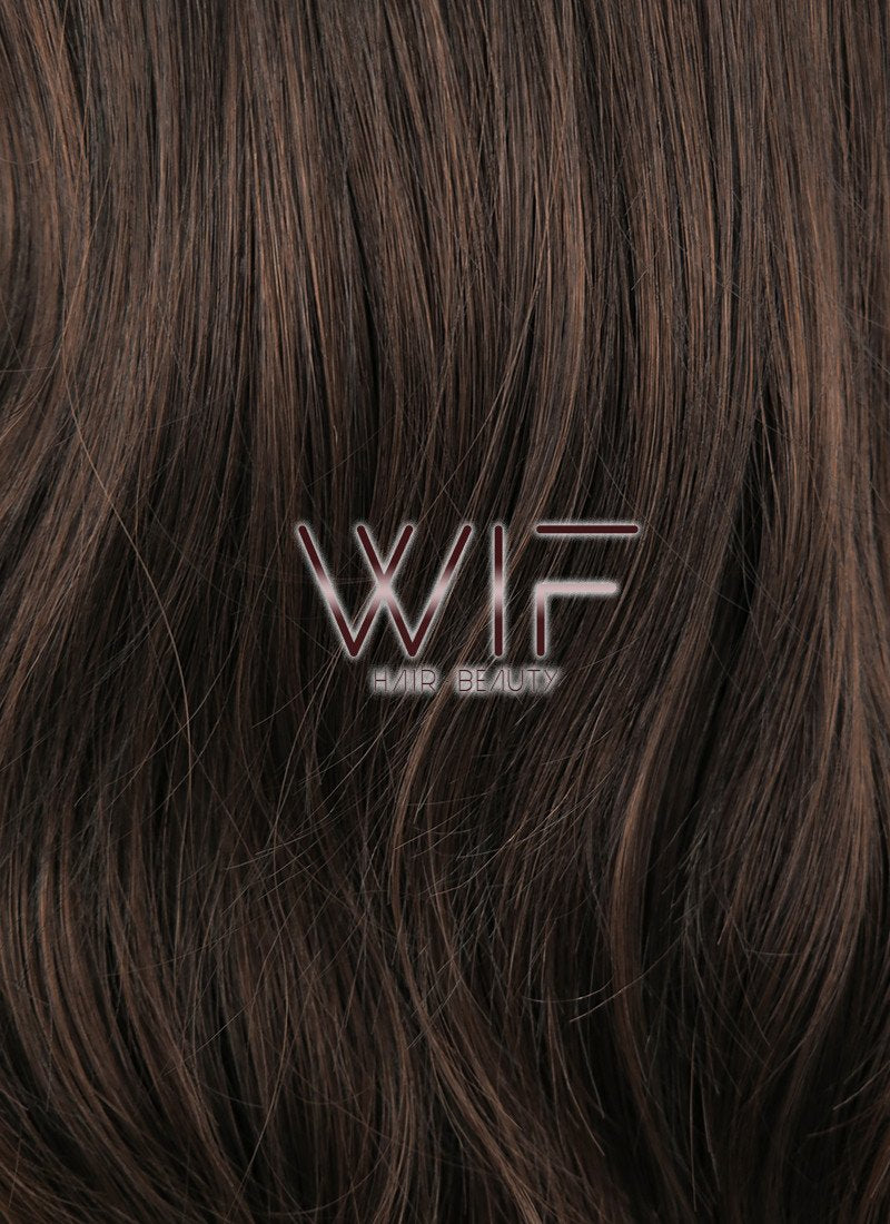 24" Wavy Mixed Brown Synthetic Wig NW040