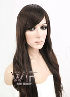 24" Wavy Mixed Brown Synthetic Wig NW040