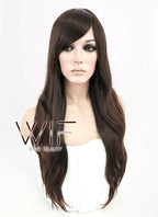24" Wavy Mixed Brown Synthetic Wig NW040