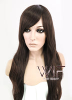 24" Wavy Mixed Brown Synthetic Wig NW040