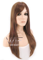 23" Straight Mixed Brown Synthetic Wig NW042