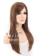 23" Straight Mixed Brown Synthetic Wig NW042