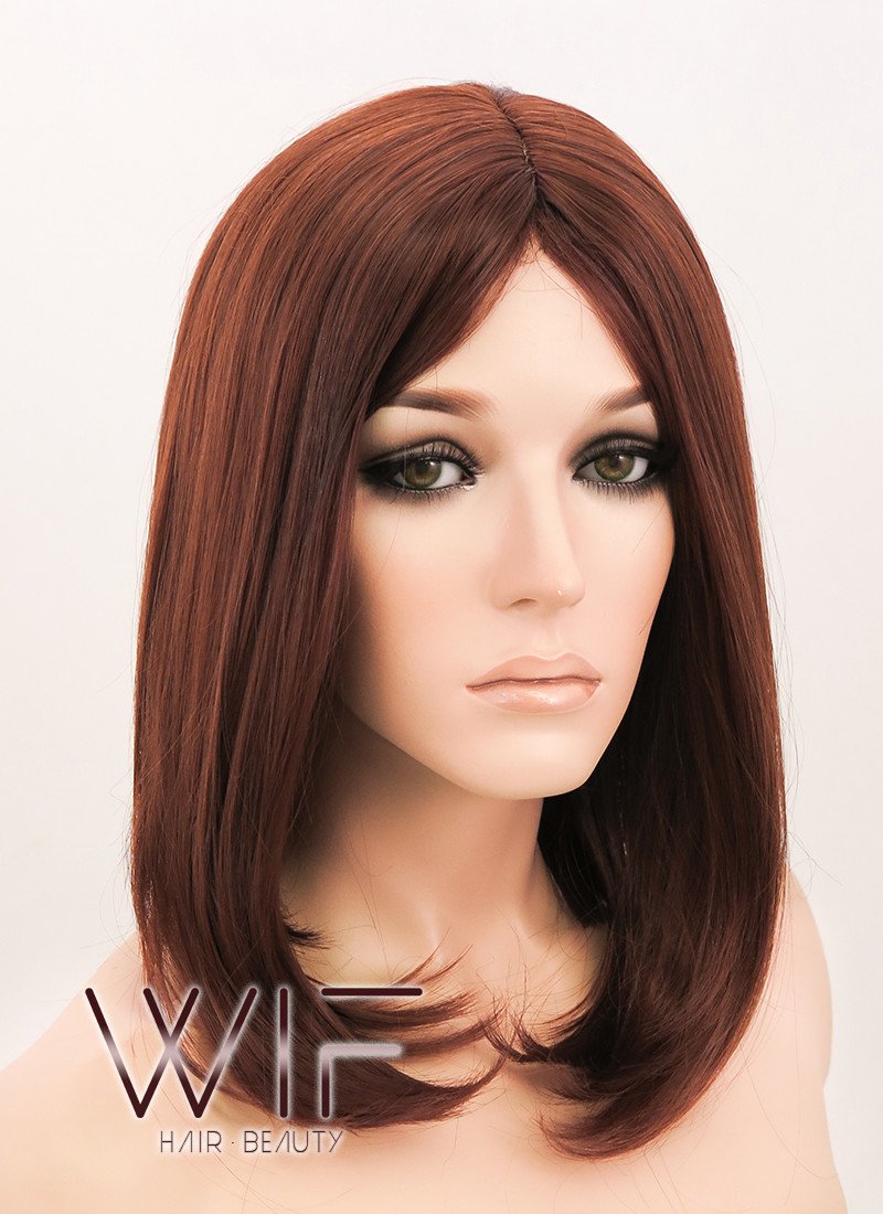 14" Straight Reddish Brown Synthetic Wig NW058