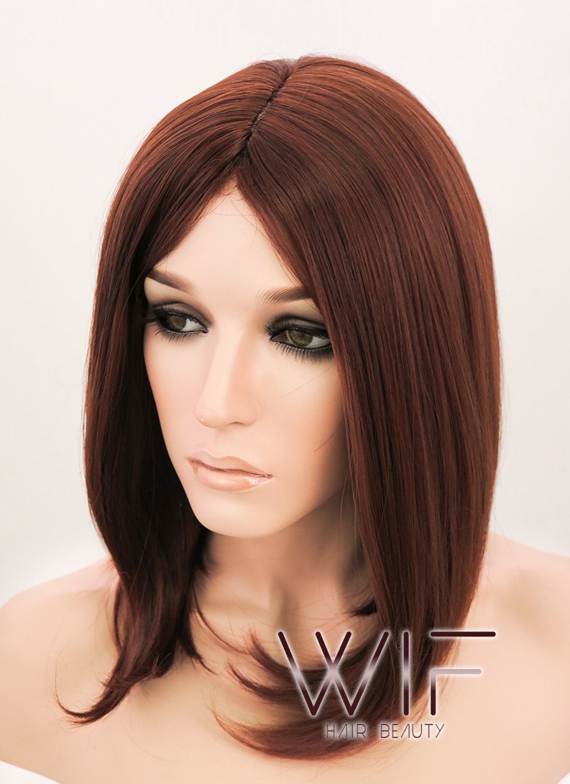 14" Straight Reddish Brown Synthetic Wig NW058