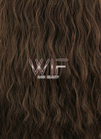 18" Wavy Mixed Dark Brown Synthetic Wig NW061
