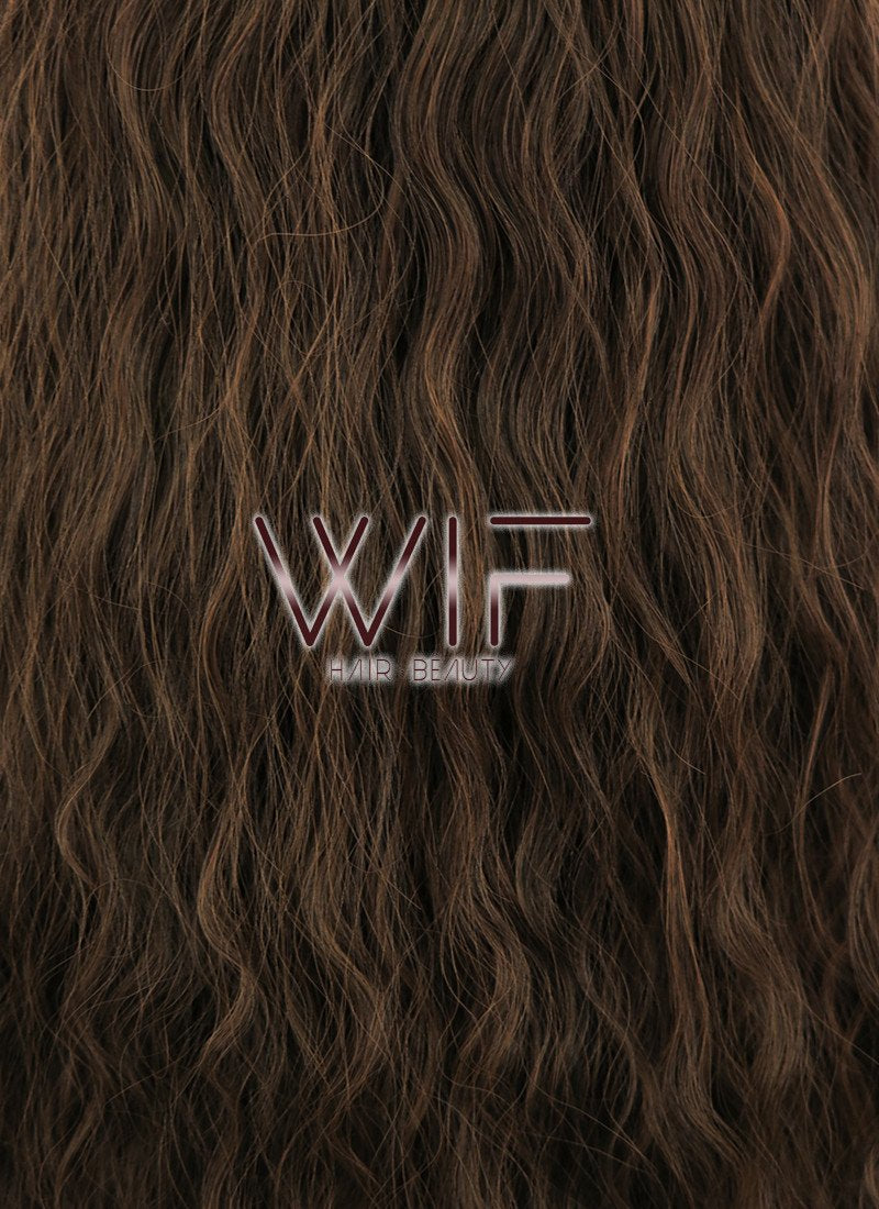 18" Wavy Mixed Dark Brown Synthetic Wig NW061