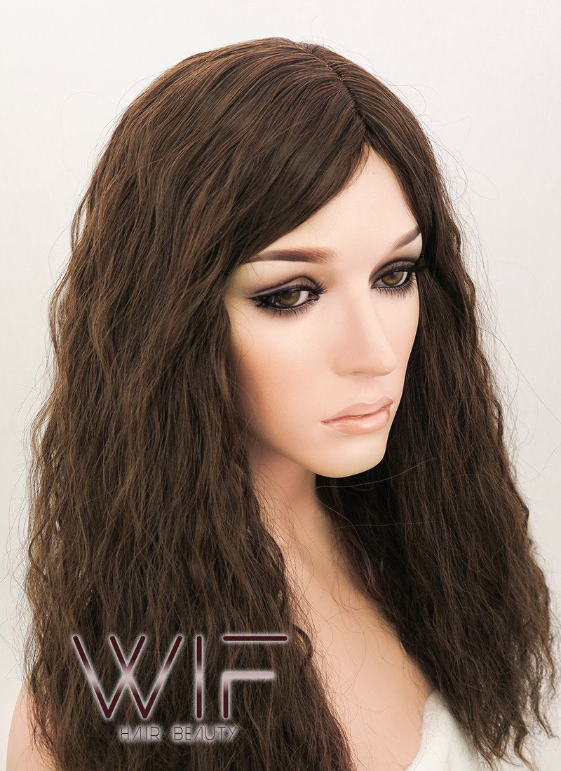 18" Wavy Mixed Dark Brown Synthetic Wig NW061